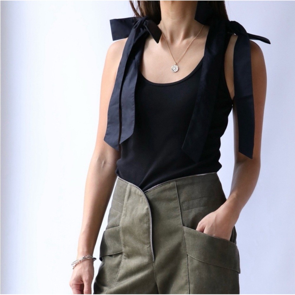 New Ulla Johnson Bailey Tank Top in‎ Noir Black Small S